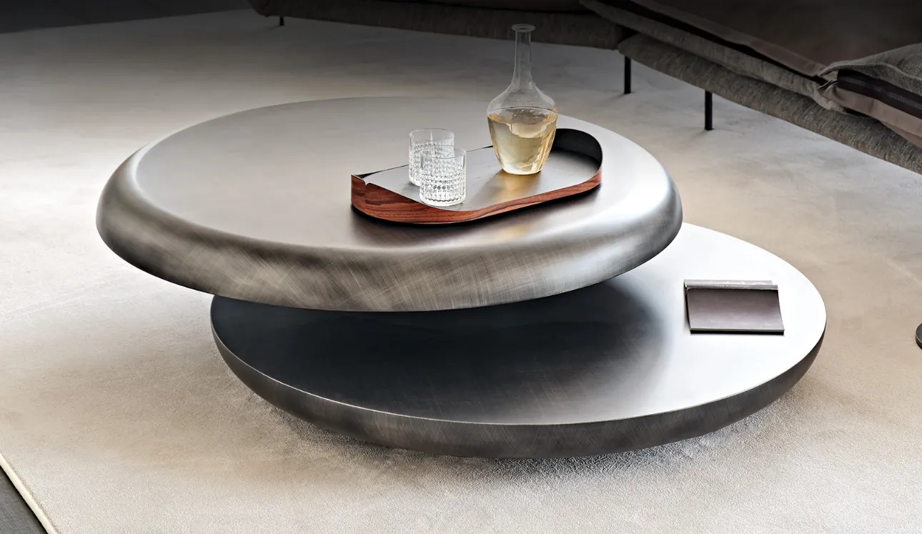 Tavolino in legno finitura brushed Grey Yo-Yo Brushed di Cattelan Italia