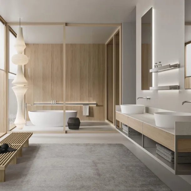 Mobile da Bagno sospeso in rovere nordico Fjord 24 03 di Milldue