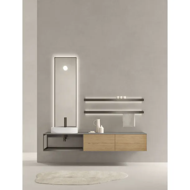 Mobile da Bagno sospeso in rovere miele Fjord 24 04 di Milldue