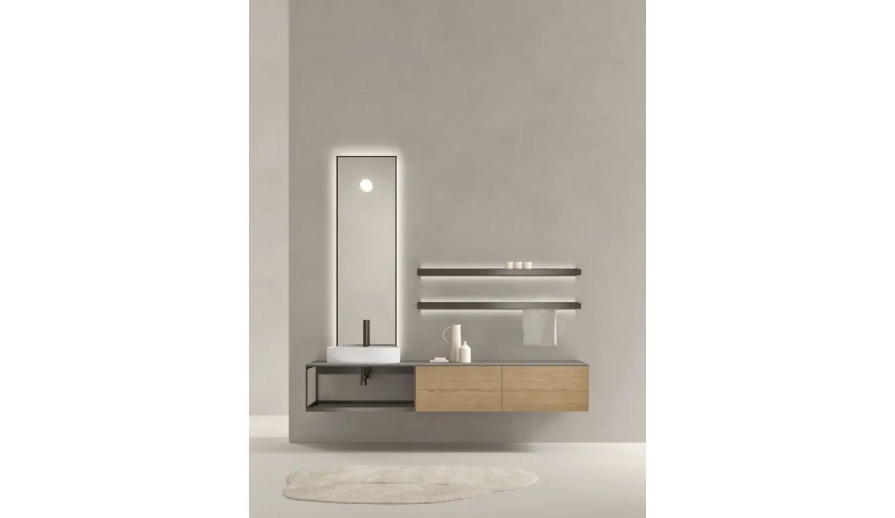 Mobile da Bagno sospeso in rovere miele Fjord 24 04 di Milldue