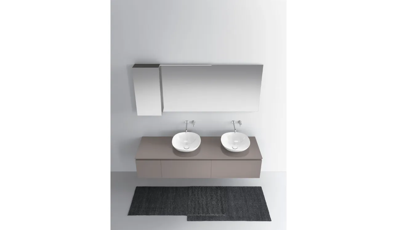 Mobile da Bagno sospeso in laccato opaco seta One 19 04 di Milldue