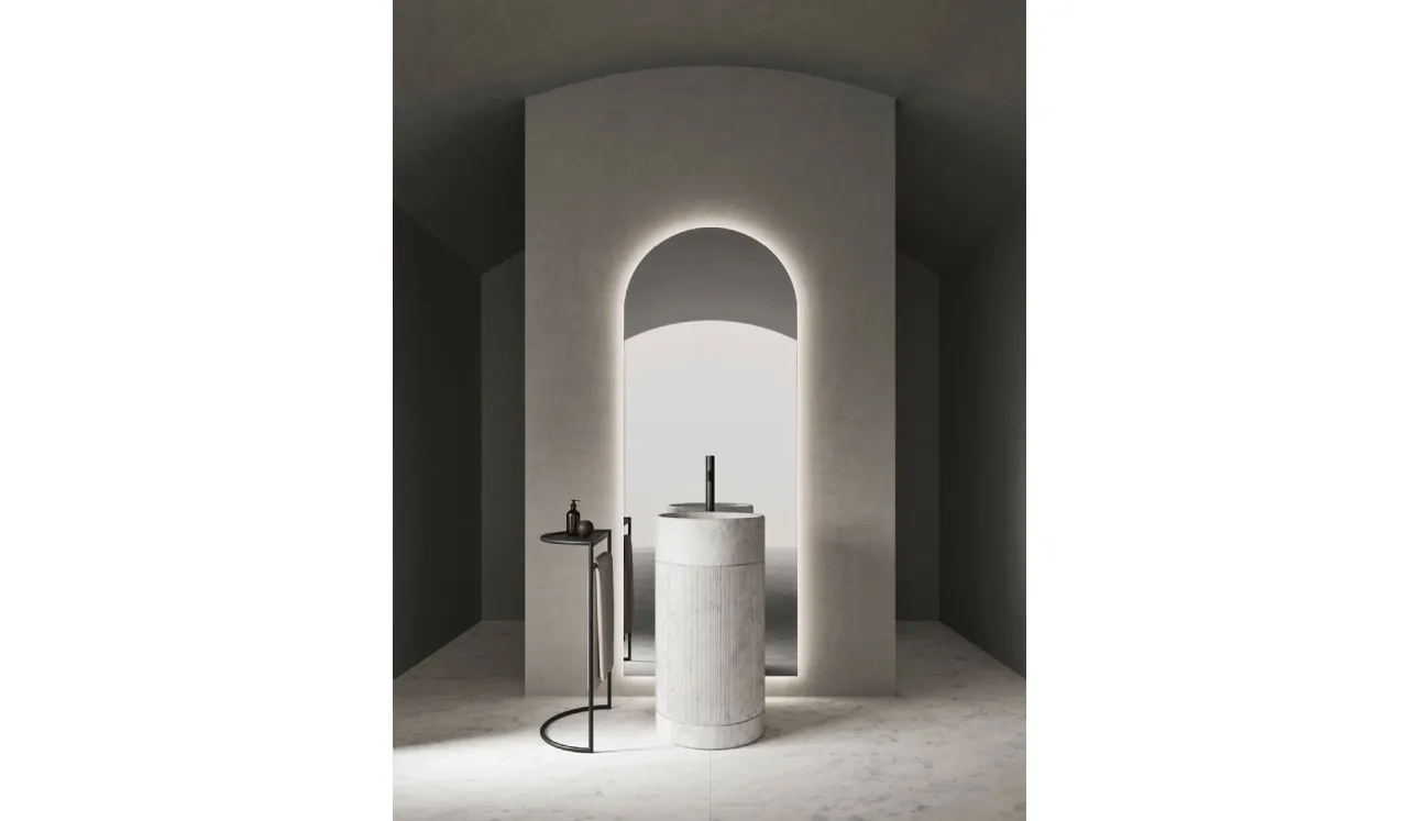 Lavabo verticale in marmo Bianco di Carrara Roma 24 01 di Milldue