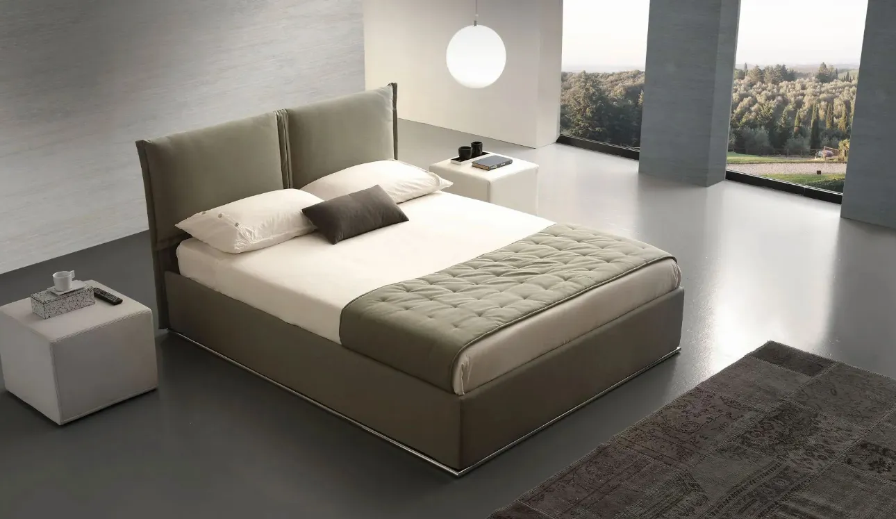 Letto in tessuto imbottito Asia di Ergogreen