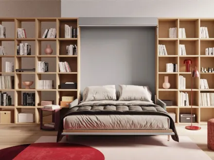 Libreria divisoria con finitura effetto legno Start Bifacciale di Clever