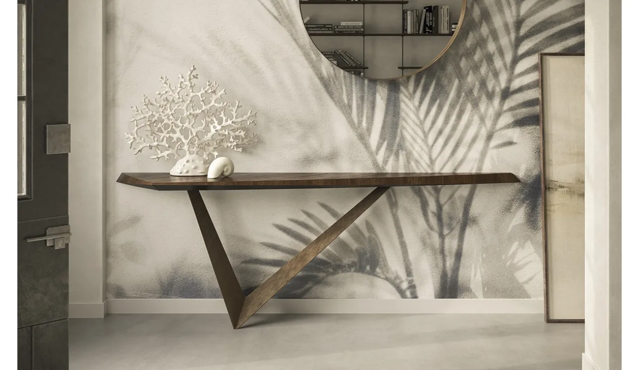 Consolle di design con top in legno e base in acciaio Varenne di Cattelan Italia