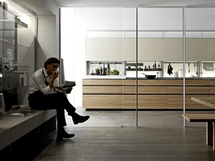 Cucina Design ad angolo Artematica Olmo Tattile di Valcucine