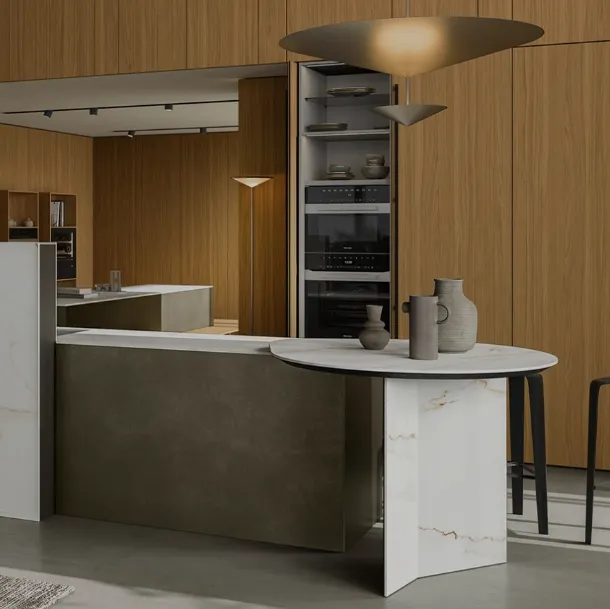 Cucina Design Life Projects 10 in laccato e laminam di Copat Life