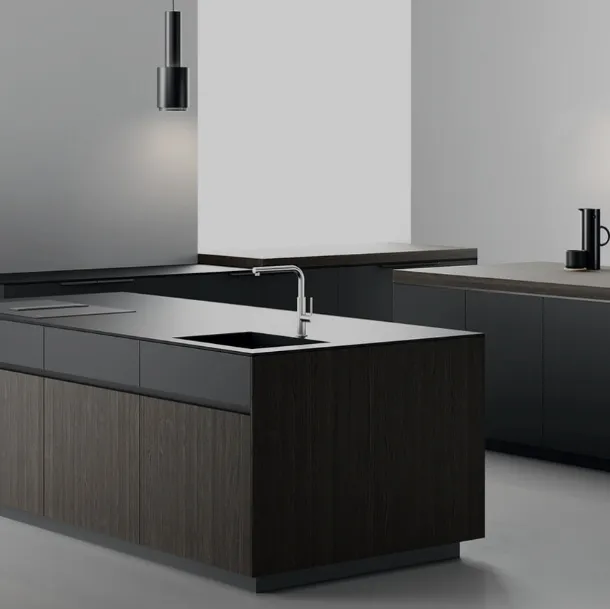 Cucina Design con doppia isola in rovere e laccato Life Projects 22 di Copat Life