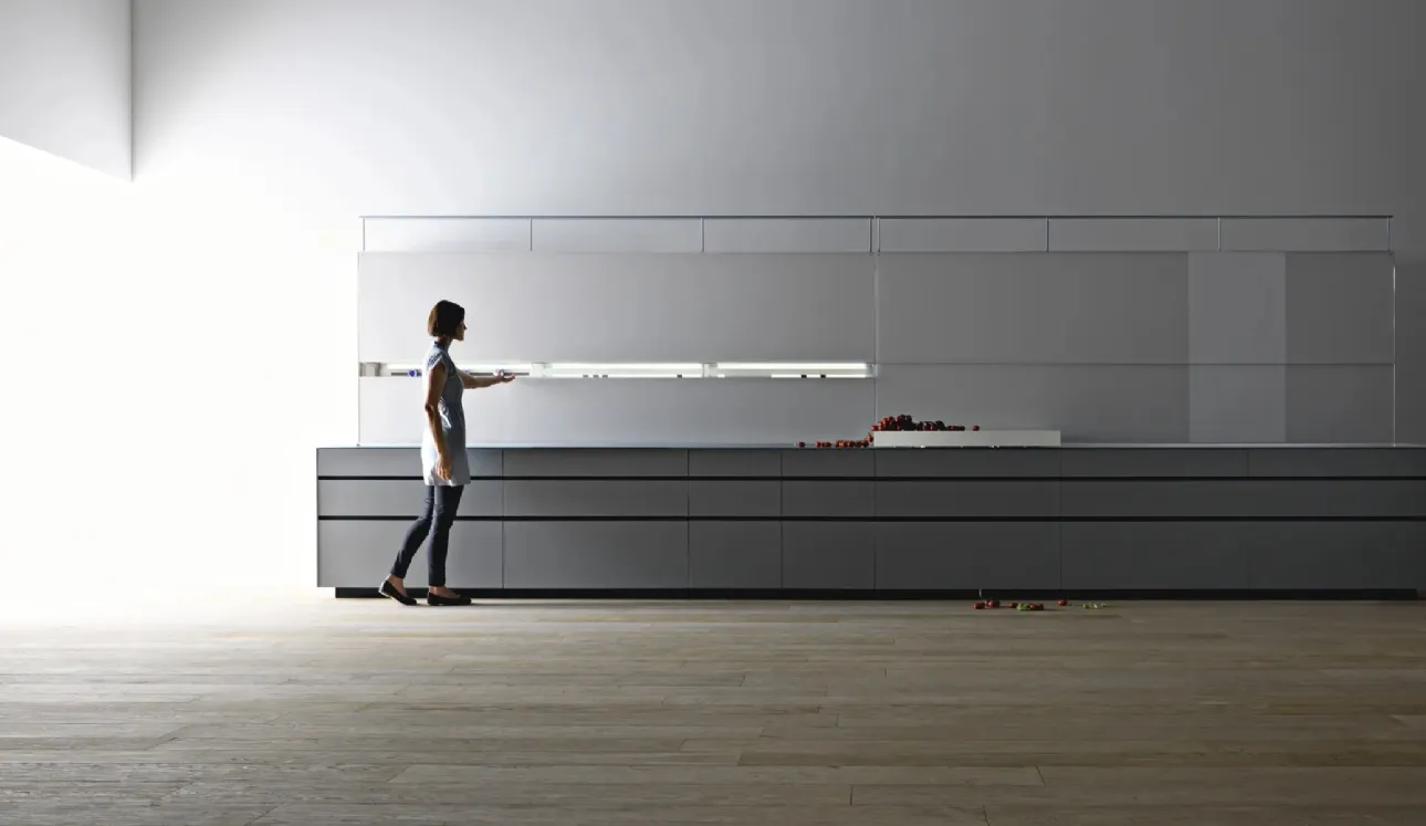 Cucina Design Artematica Vitrum Grigio Cemento di Valcucine